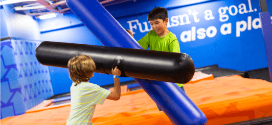 two kids playing at Sky Zone